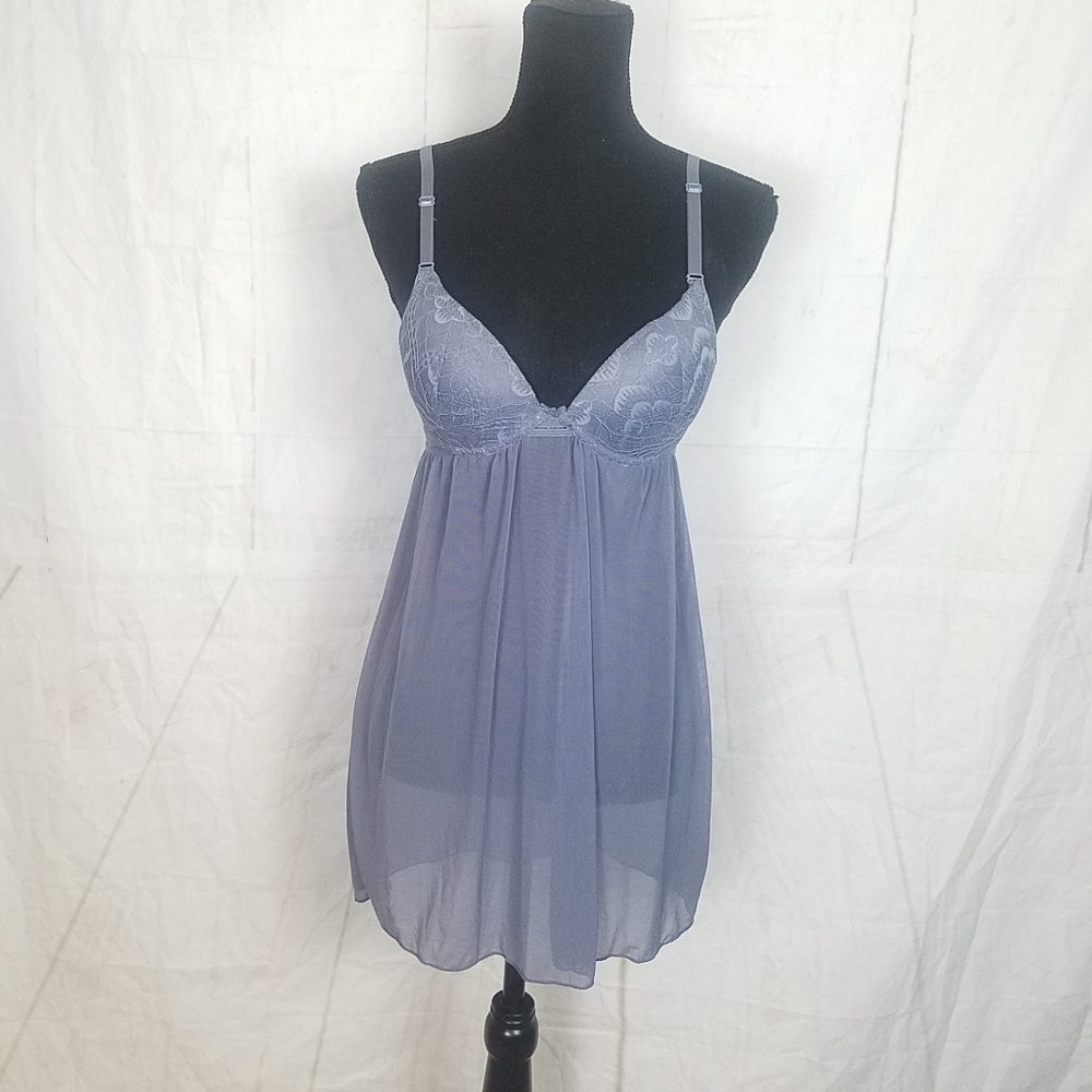 Tart noir blue push up lingerie nightie nightgown size extra small